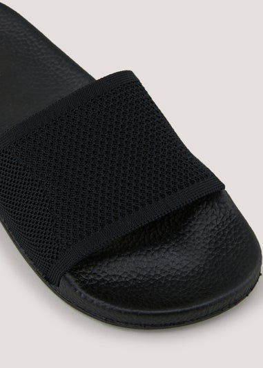 Black Knitted Sliders