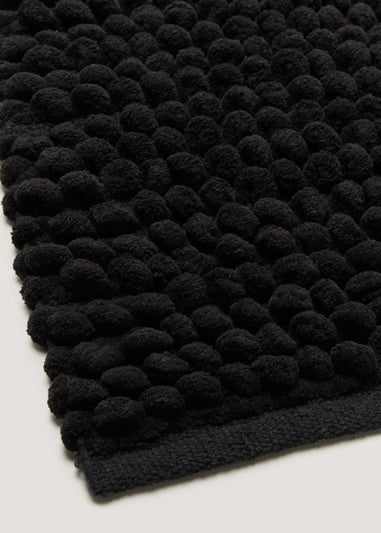 Black Chunky Bobble Bath Runner (105cm x 40cm)