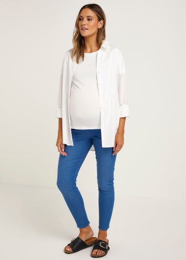 Maternity Rosie Bright Blue Under The Bump Jeggings