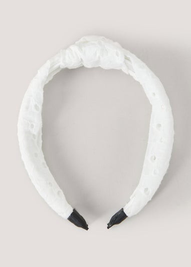 White Broidery Headband