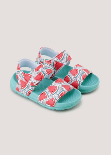 Girls Blue Watermelon Sandals (Younger 4-12)