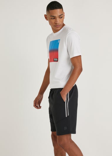 US Athletic Black Tape Jogger Shorts