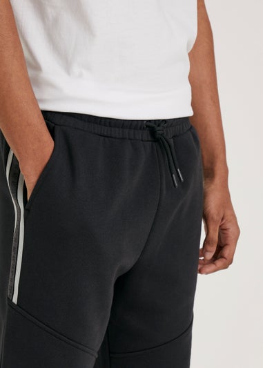 US Athletic Black Tape Jogger Shorts