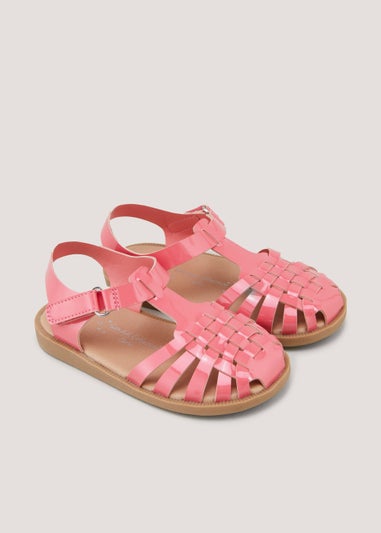 Girls Coral Patent Caged Sandals (Younger 4-12)