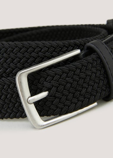 Black Woven Stretch Belt