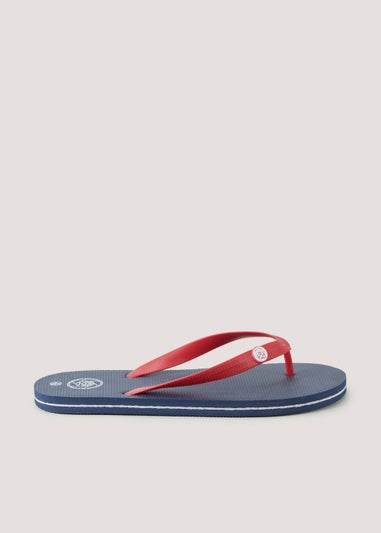 Navy Stripe Flip Flops