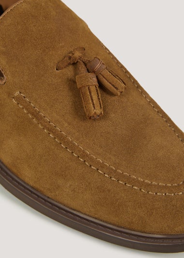 Tan Suede Tassel Loafers