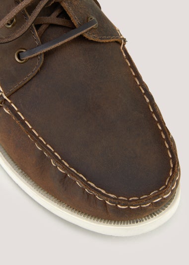 Brown Leather Boat Shoes