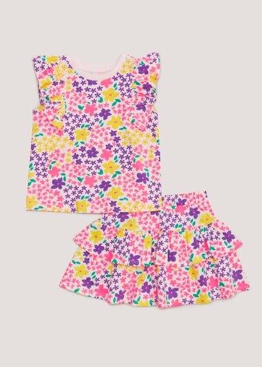 Girls Floral Top & Rara Skirt Set (9mths-6yrs)