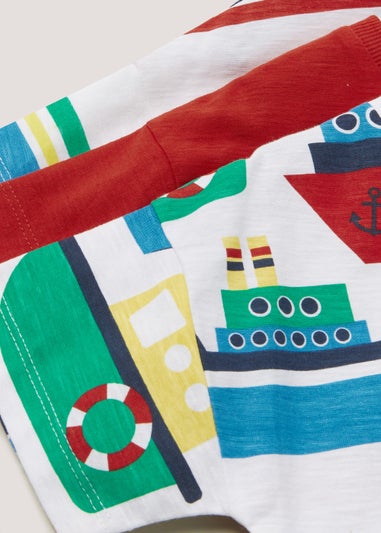 Boys 3 Pack White Boat T-Shirts (9mths-6yrs)