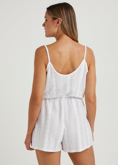 White Cutwork Playsuit