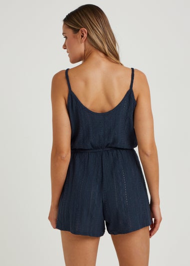 Navy Cutwork Playsuit