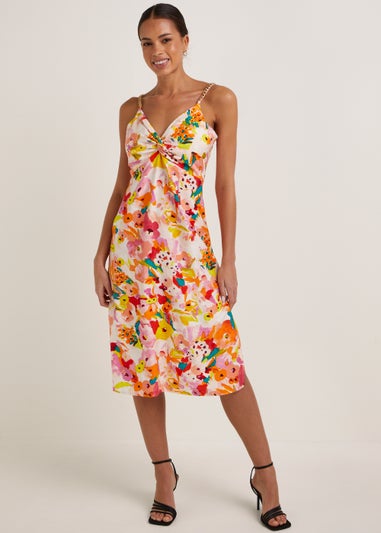 Be Beau Multicoloured Floral Metal Trim Cami Dress