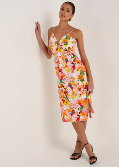 Be Beau Multicoloured Floral Metal Trim Cami Dress
