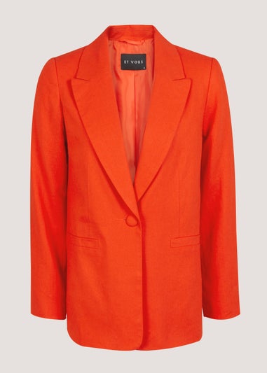 Et Vous Orange Linen Blend Co-Ord Blazer