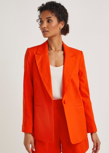 Et Vous Orange Linen Blend Co-Ord Blazer