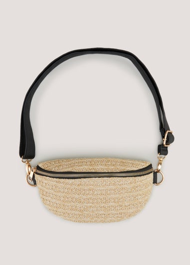 Natural Raffia Cross Body Bag