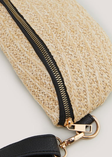 Natural Raffia Cross Body Bag