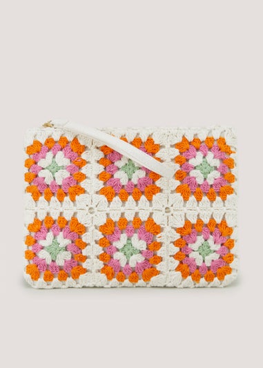 Multicoloured Crochet Clutch Bag