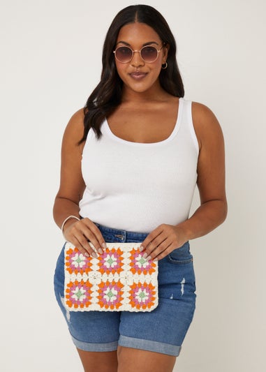 Multicoloured Crochet Clutch Bag