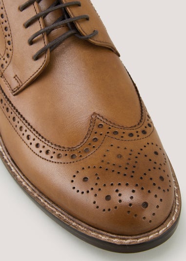 Tan Real Leather Brogues