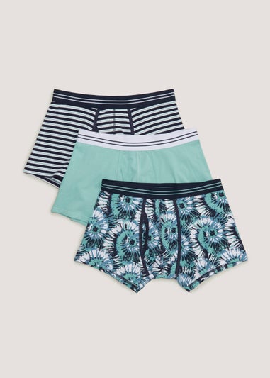 3 Pack Green Tie Dye Keyhole Trunks