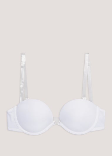 White Multiway Clear Strap Bra