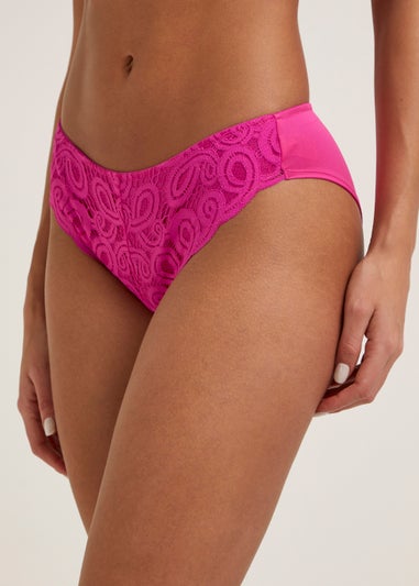 Pink Lace Brazilian Knickers