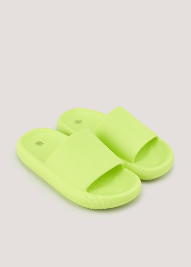 Girls Lime Chunky Sliders (Younger 10-Older 5)