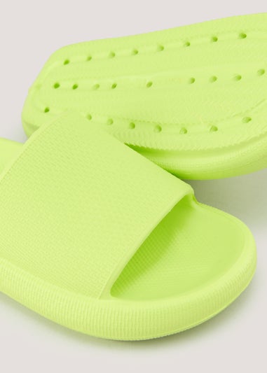 Girls Lime Chunky Sliders (Younger 10-Older 5)