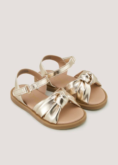 Girls Gold Knot Sandals Younger 4 12 Matalan