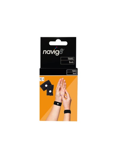 navig8 Black Motion Sickness Travel Bands (14cm x 9cm x 2.5cm.