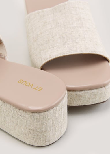 Et Vous Natural Linen Blend Flatforms