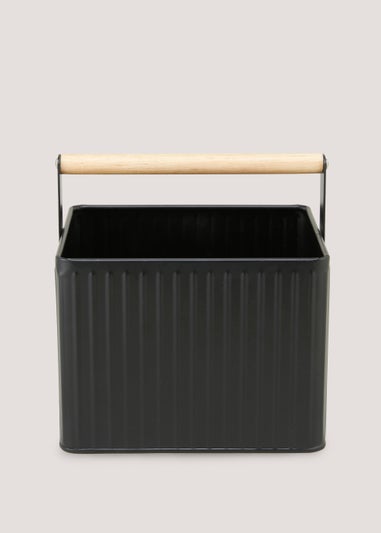 Black Ribbed Peg Tin (18cm x 18.5cm)