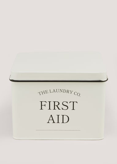 Cream Metal The Laundry Co First Aid Tin