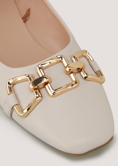 Nude Chain Point Flat Sandals