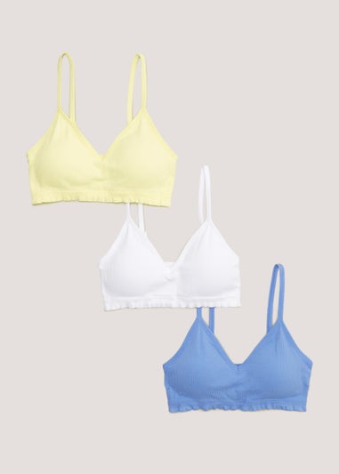 3 Pack Seam Free Triangle Ribbed Crop Tops