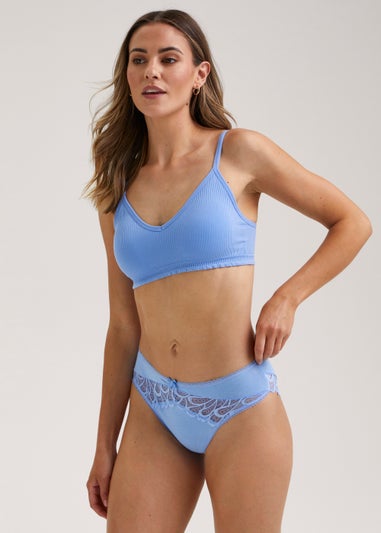 3 Pack Blue High Leg Knickers