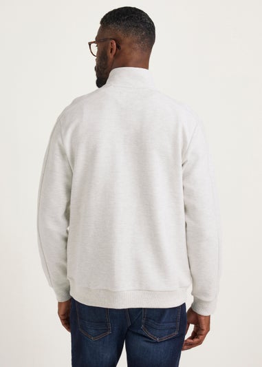 Lincoln Ecru Textured 1/2 Zip Up Sweatshirt