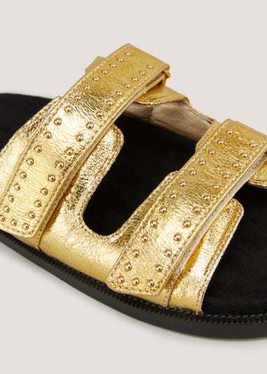 Gold Pin Stud Mules