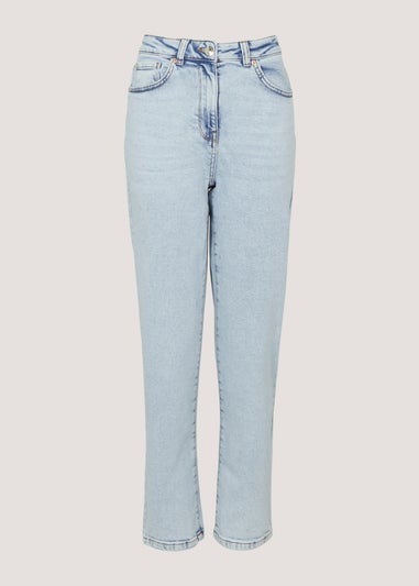 Ava Bleach Wash Mom Jeans (Long Length)