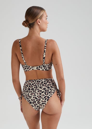 Brown Animal Print Bikini Bottoms