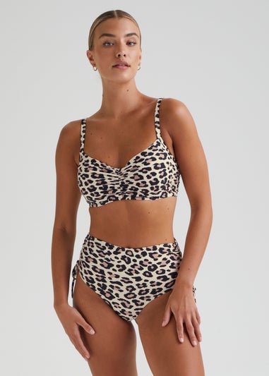 Brown Animal Print Bikini Bottoms