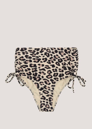 Brown Animal Print Bikini Bottoms