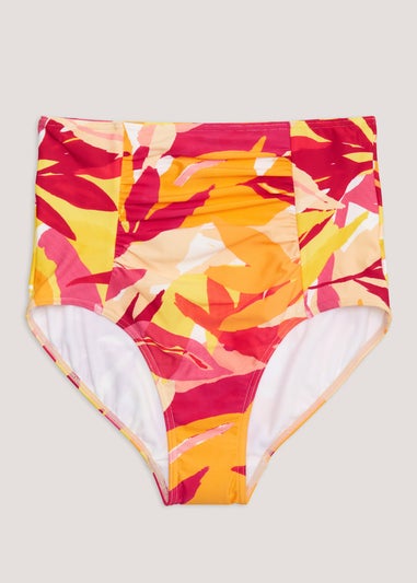 Multicoloured Print Smoothing High Waisted Bikini Bottoms