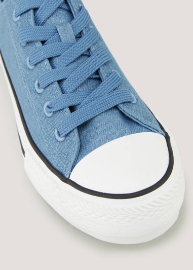 Denim Low Top Platform Canvas Shoes