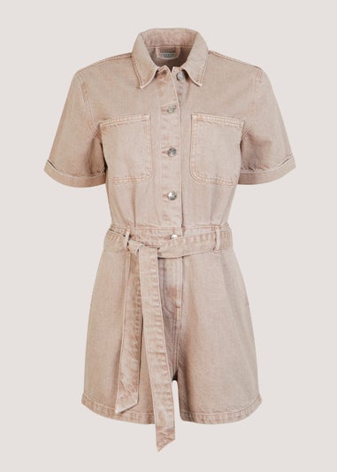 Papaya Petite Stone Denim Playsuit