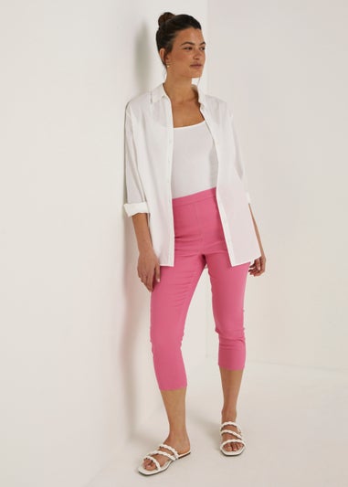 Rosie Pink Cropped Pull On Jeggings