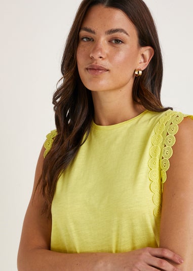 Yellow Lace Vest Top
