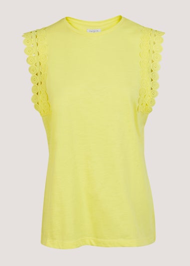 Yellow Lace Vest Top